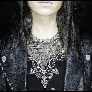 Dylanlex Ryker chain crystal bib necklace